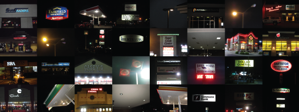 Photo montage of numerous lighting and sign outages
